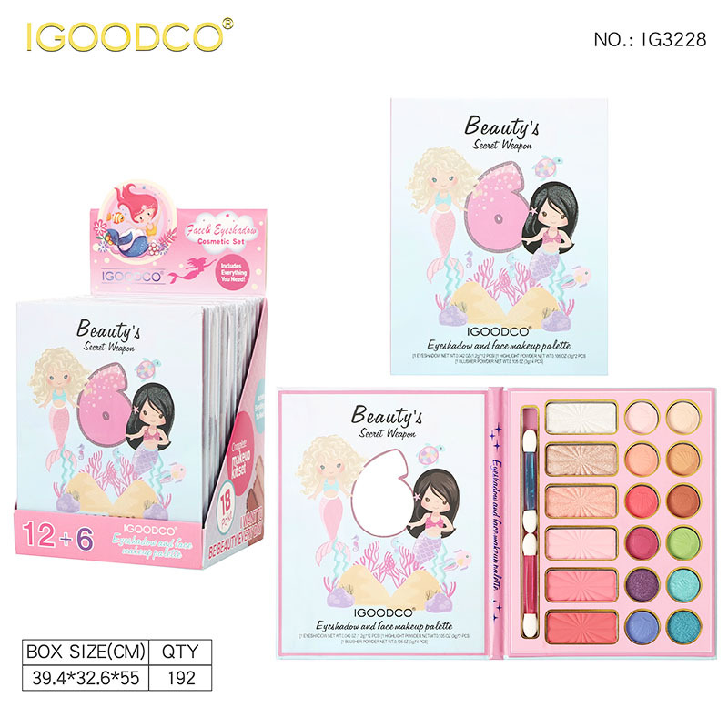 IGOODCO transfronterizo nueva sirena perlada matte eye shadow serie de dibujos animados eye shadow blush lips congelado maquillaje image 10