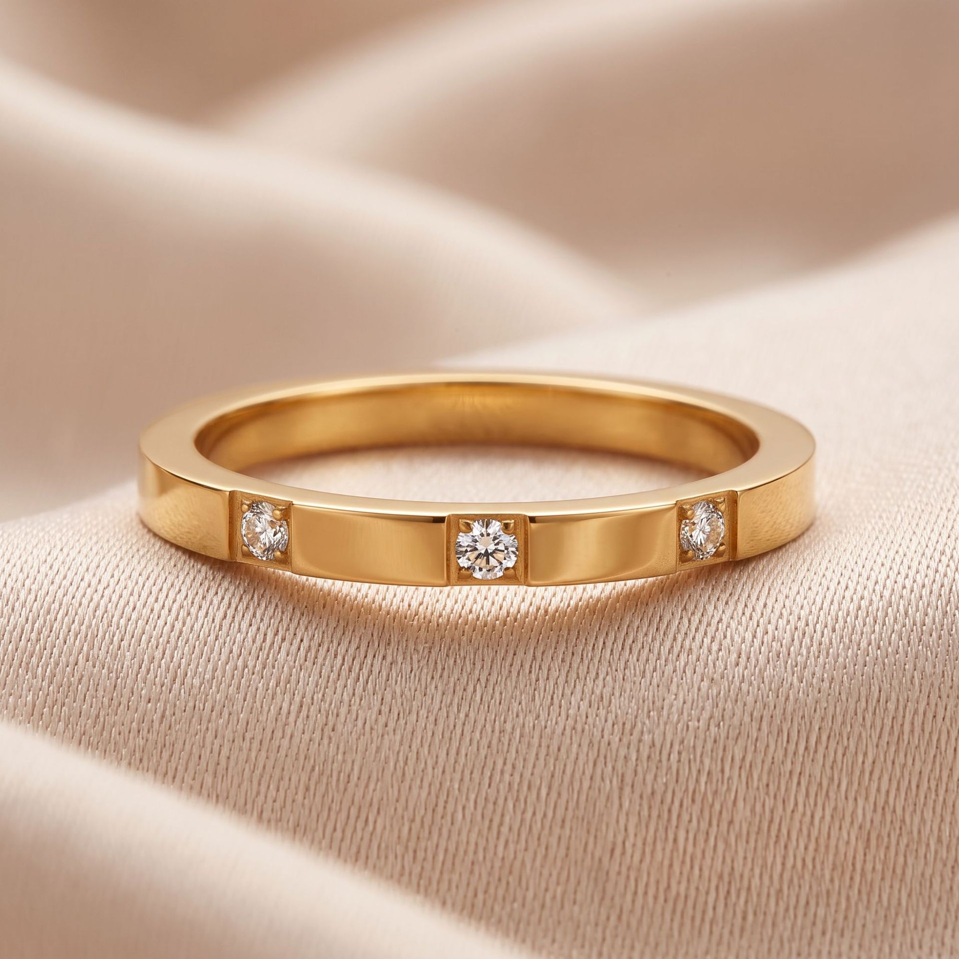 Anillo de acero inoxidable, nicho femenino, lujo ligero de alta gama, sin decoloración, oro rosa, diseño de gypsophila, joyería femenina