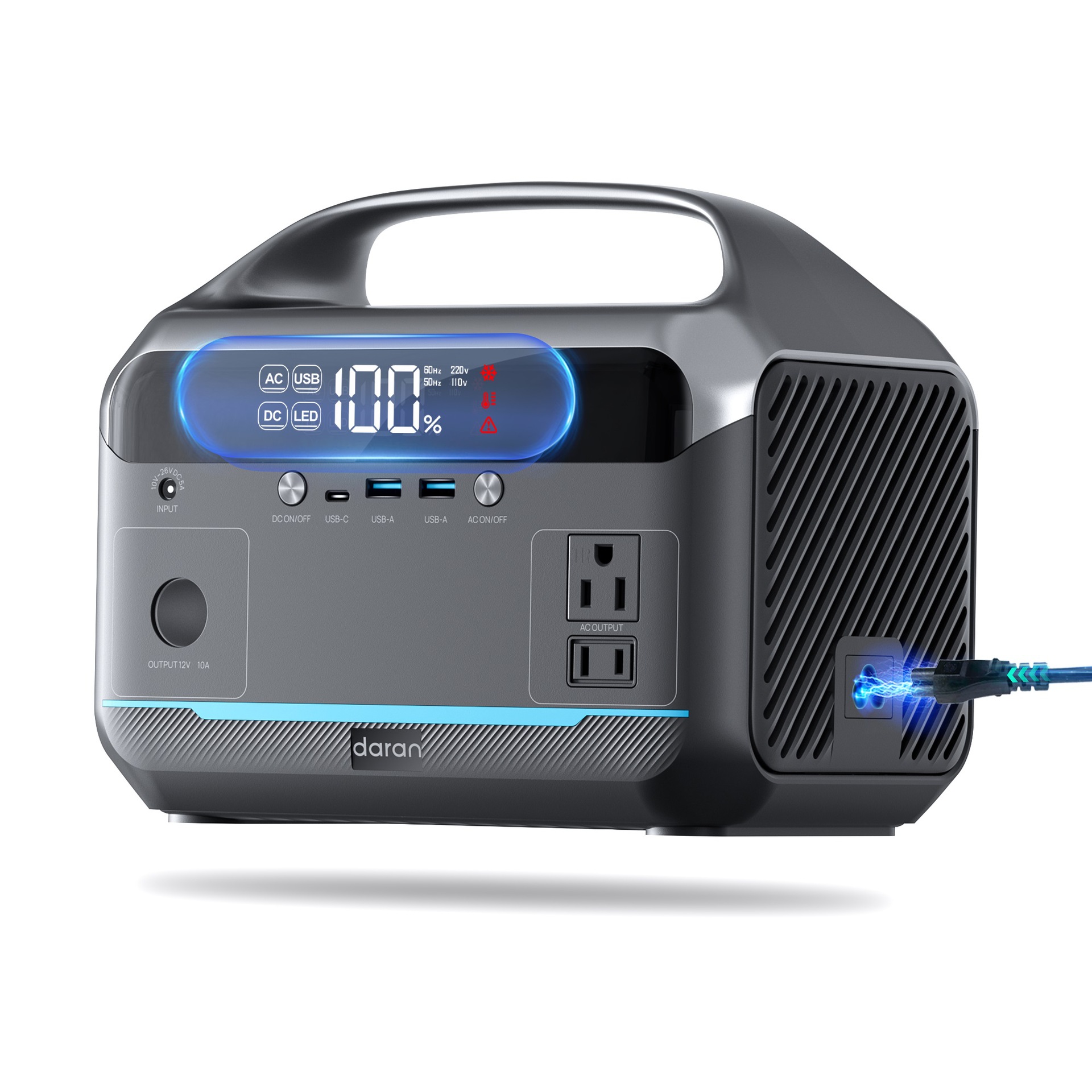 288Wh fuente de alimentación de almacenamiento de energía portátil estación de energía portátil 350W generador solar RV camping hogar al aire libre