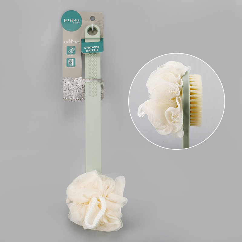 Hogar mango cuadrado de doble cara Bola de baño cepillo de baño de nylon cepillo de baño de pelo suave cepillo de baño Baño frotar de nuevo en stock al por mayor