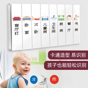 ⇜ Light Switch Logo Sticker Luminous Label Indication Creative Panel Switch Decorative Wall Sticker Protective Cover Wall Room
