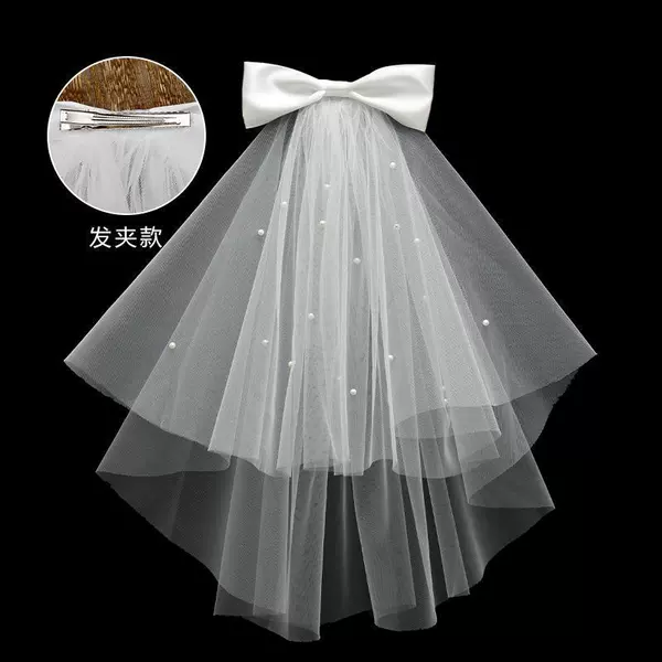 Hairgrip with bow pearl