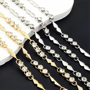 Color retaining jewelry accessories Crystal diy handmade chain zircon copper accessories chain loose chain earrings tassel shoes accessories