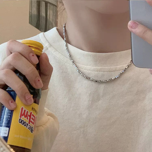 双层爱心项链碎银几两甜酷时髦锁骨链ins小众设计高级感颈链女潮