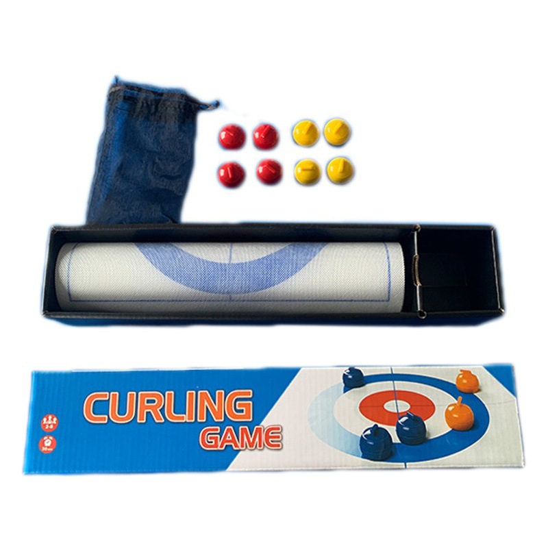 Juguetes de escritorio para niños transfronterizos Batalla doble Descompresión Deportes Curling Team Juego Mini mesa Curling Ball