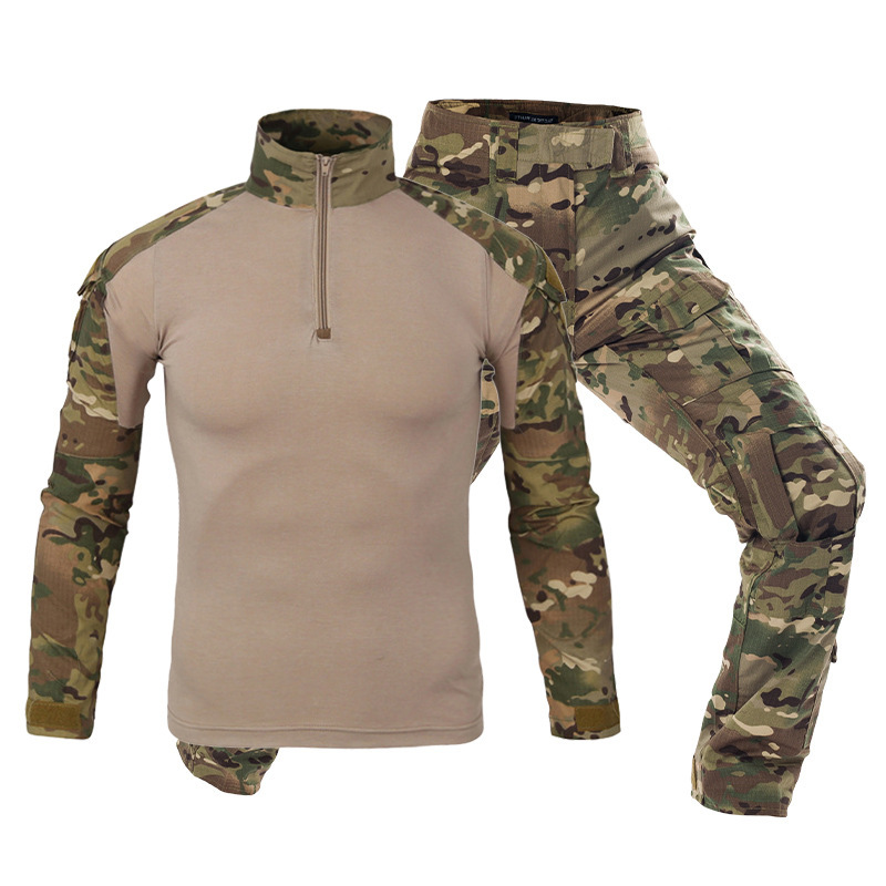 Tactical Frog Suit Herren-Camouflage-Kampfuniform-Set – Langärmlige Multicam-Outdoor-Trainingsausrüstung mit atmungsaktivem Stoff zum Wandern und Überleben_voghion.com