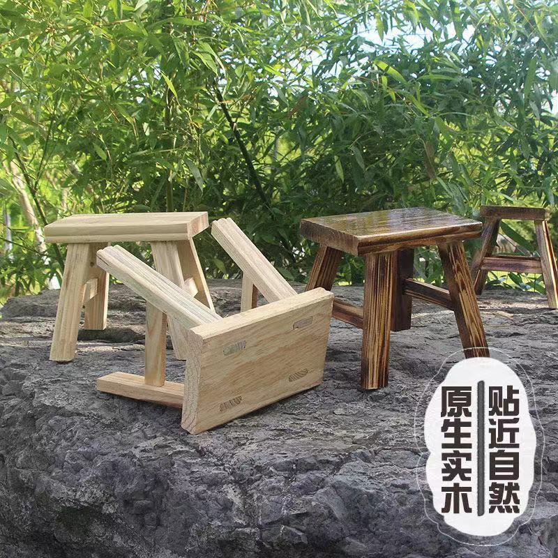 Taburete de madera sólida, taburete bajo, taburete de madera doméstico para niños, taburete de madera para adultos, taburete de madera sólida para los pies, taburete de cambio de zapatos