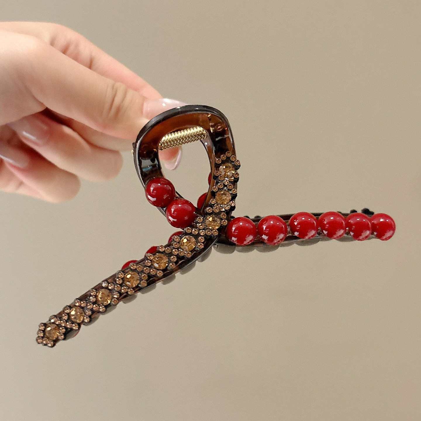 Pinza coreana grande para cabello abundante, clip de tiburón elegante y resistente