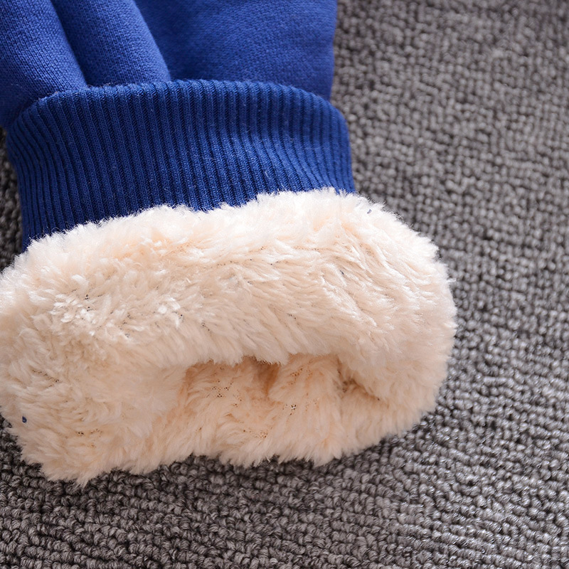 Winter pluche baby 2023 nieuwe cartoon jongens en meisjes trui met capuchon, tweedelige set kindersportkleding_voghion.com