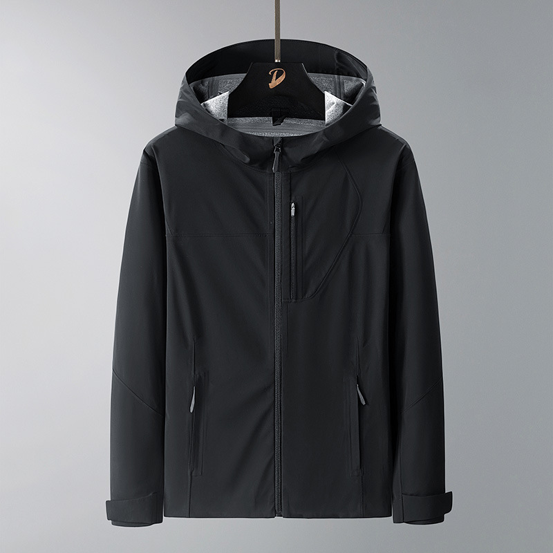 Full Heat Seal Outdoor Jacket Men's All-match Business Casual Autumn and Winter Fashion Jacket Hooded Oversized Jacket