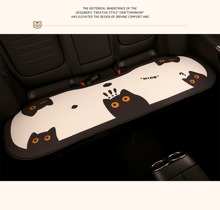 Cute little black cat and fish car cushion four seasons Universal cartoon cute Internet celebrity new seat cushion seat cover chair cushion