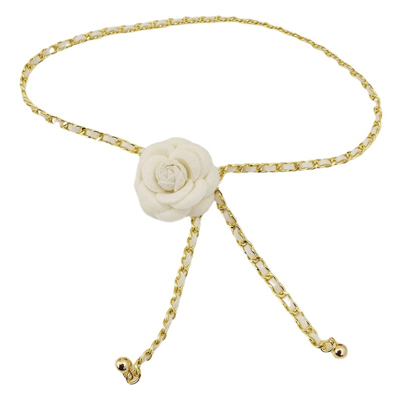 Accesorios de cadena de cintura de Camelia Xiaoxiang 2023 nueva cadena falda decorativa cinturón de suéter Pantalones de mujer cadena al por mayor