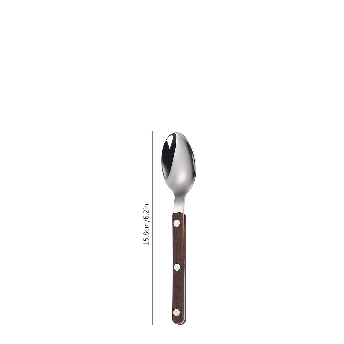 Bistec de acero inoxidable 304, cuchillo y tenedor, imitación de grano de madera, mango de tres clavos, vajilla, cuchillo, tenedor y cuchara de comida occidental, juego de cuchara de postre de alta calidad