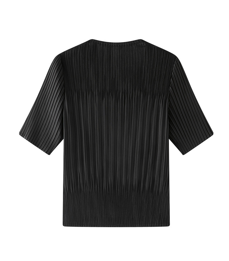 Áo khoác cardigan nữ cổ V tay ngắn xếp ly dáng rộng chống nhăn đi làm — màu be chi tiết 16