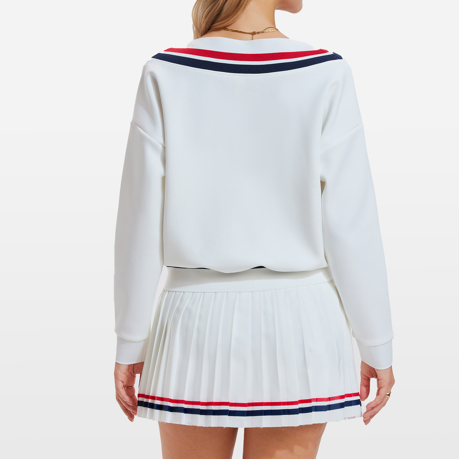 Yoga transfronterizo camiseta de mangas largas camiseta de cuello v deportivo de golf polo de entrenamiento al aire libre set de tenis