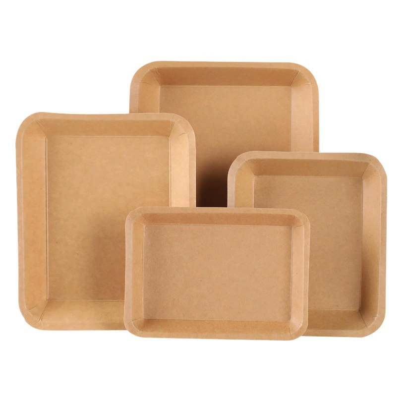 Одноразовая коробка для лодок из крафт-бумаги маслостойкая тарелка для барбекю бумажный лоток бумажный ящик для гамбургеров жареная курица тарелка для закусок для хот-догов