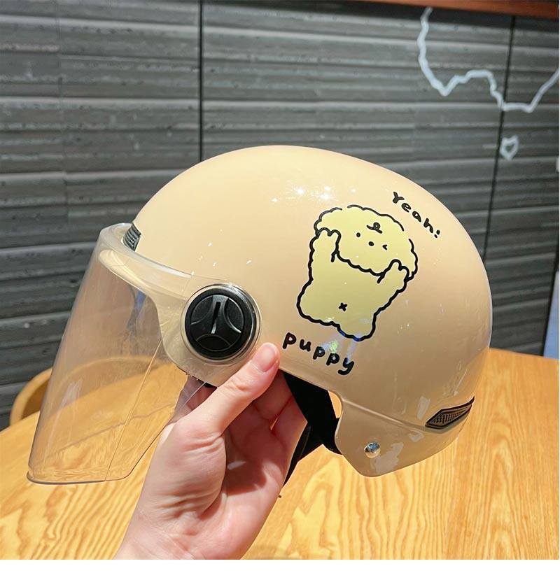 Biyie Puppy Electric Scooter Helmet New National Standard 3C Certified Motorcycle Helmet Female Model Cute Electric Scooter Sun Protection