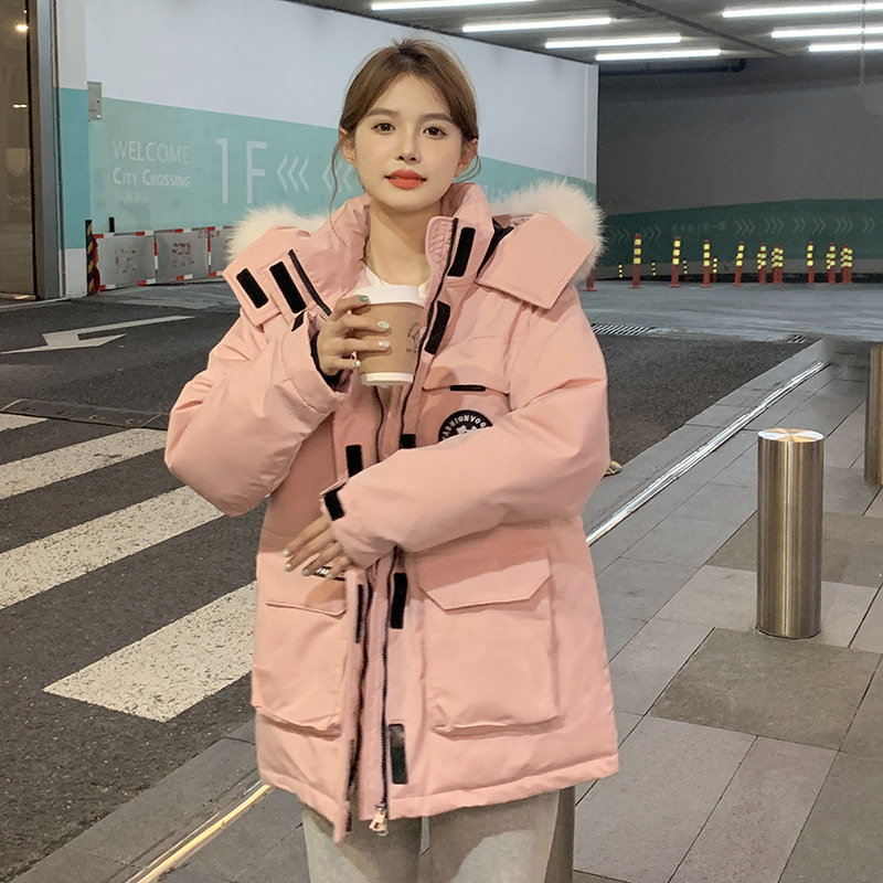 Algodón de pluma para mujeres 2023 nuevo invierno engrosado chaqueta de algodón con capuzas para mujeres coreanas sueltas chaqueta de algodón de trabajo image 4