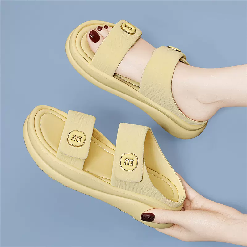 2025夏新款厚底运动凉鞋女外穿法式风情平底沙滩鞋百搭时尚款