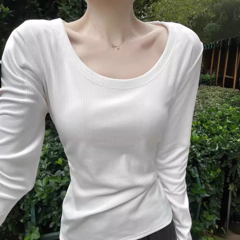 Hanshe black technology hot skin bottom clothing large round neck half turtleneck small stand collar women's underwear comfortable skin-friendly bottoming shirt Women