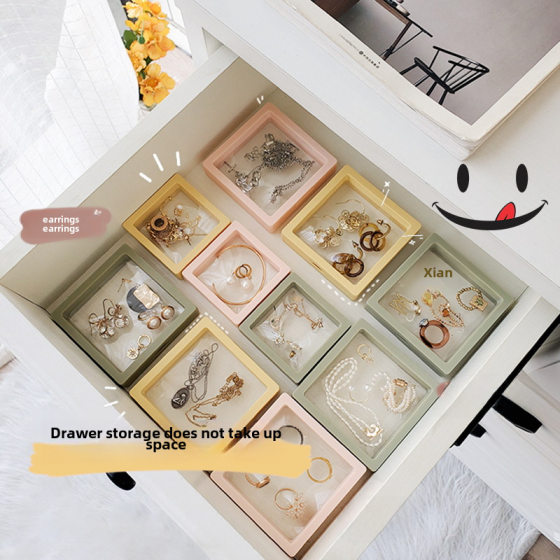 PE Film Suspension Box Jewelry Box Film Jewelry Box Advanced Sense Ring Necklace Storage Box Wear Armor Display Box