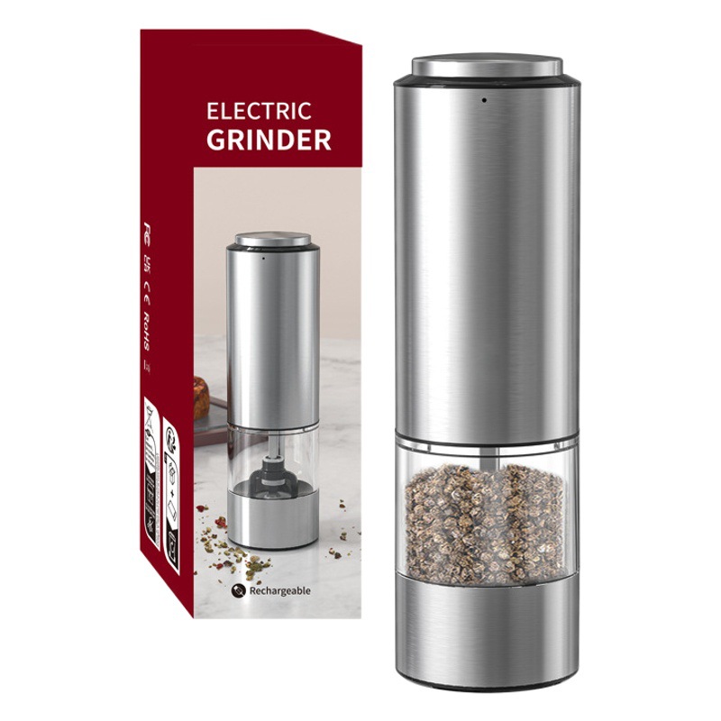 Factory direct batch foreign trade hot big silo intelligent automatic rose salt grinder electric black pepper grinder