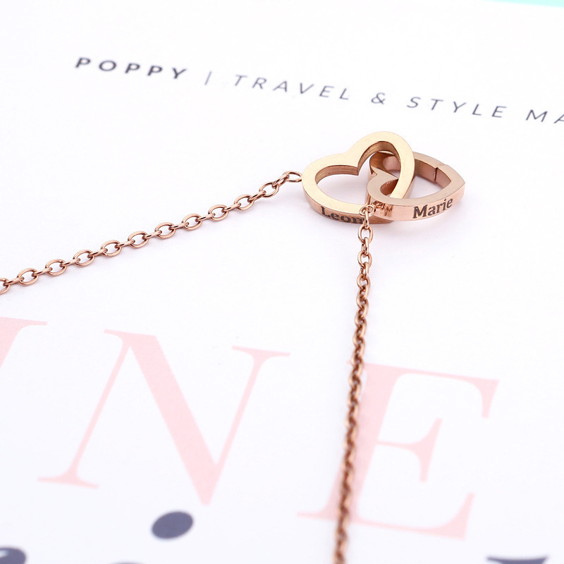 Fashionable necklace stainless steel for St. Valentine's Day