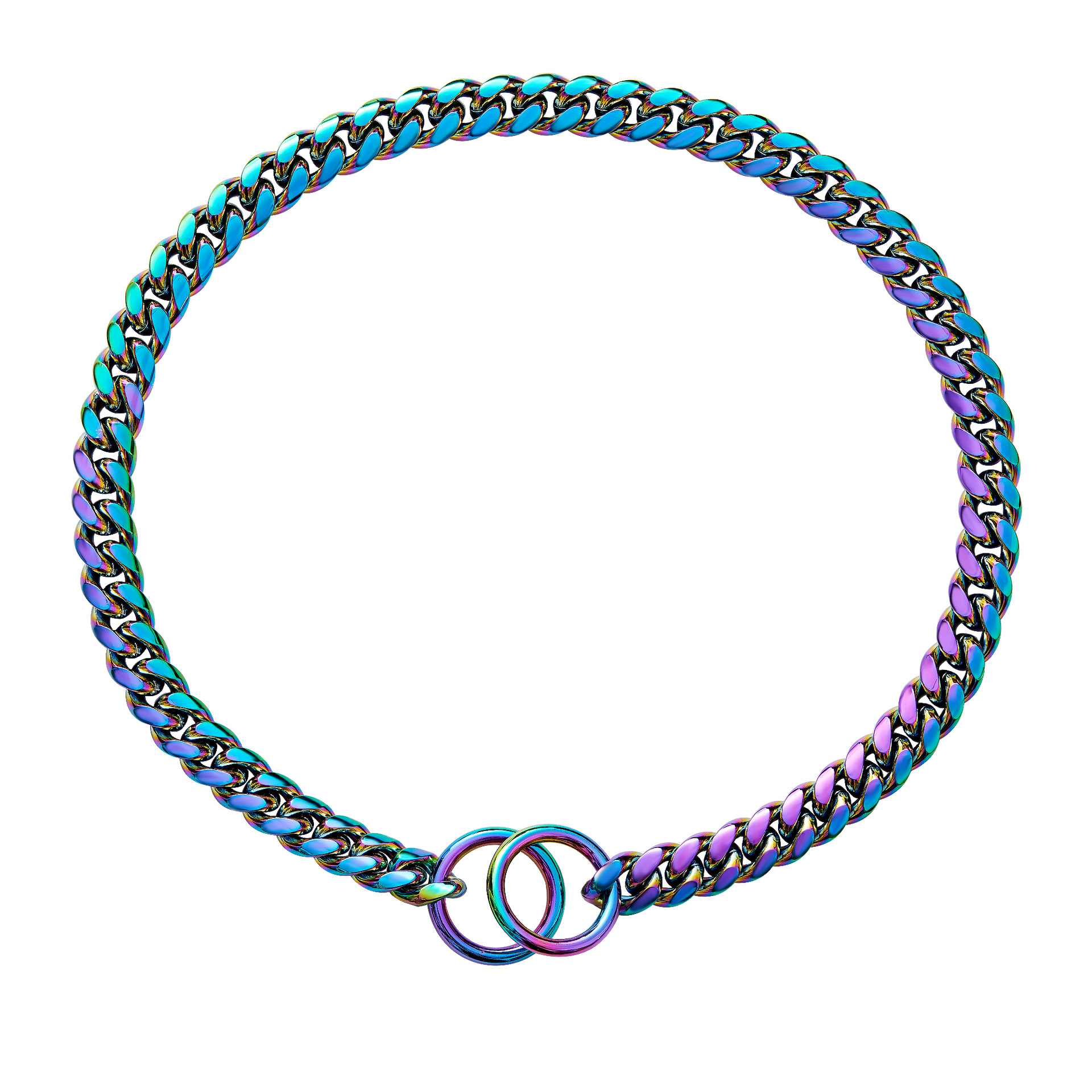 Cadena de perro mascota de tamaño pequeño y mediano de 10mm de acero inoxidable de acero de titanio cadena cubana de oro collar de perro collar de cadena de gato entrega de una pieza