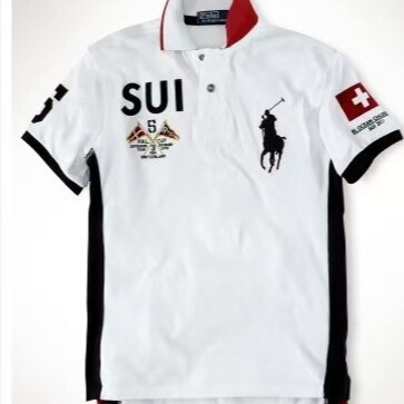 Summer polo shirt, men's Malaysian logo embroidery, national lapel casual loose large size shirt, cotton