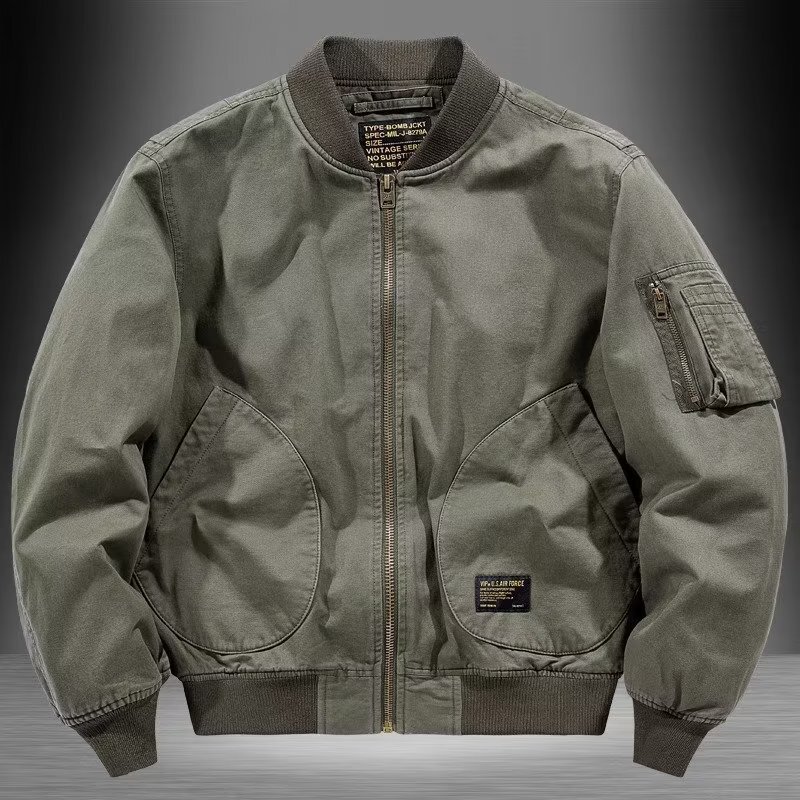 Japanese Retro Trendy Brand Loose Bomber Jacket for Men and Women, Couple Style, Thin Baseball Cotton Jacket for Spring, Autumn, and Winter