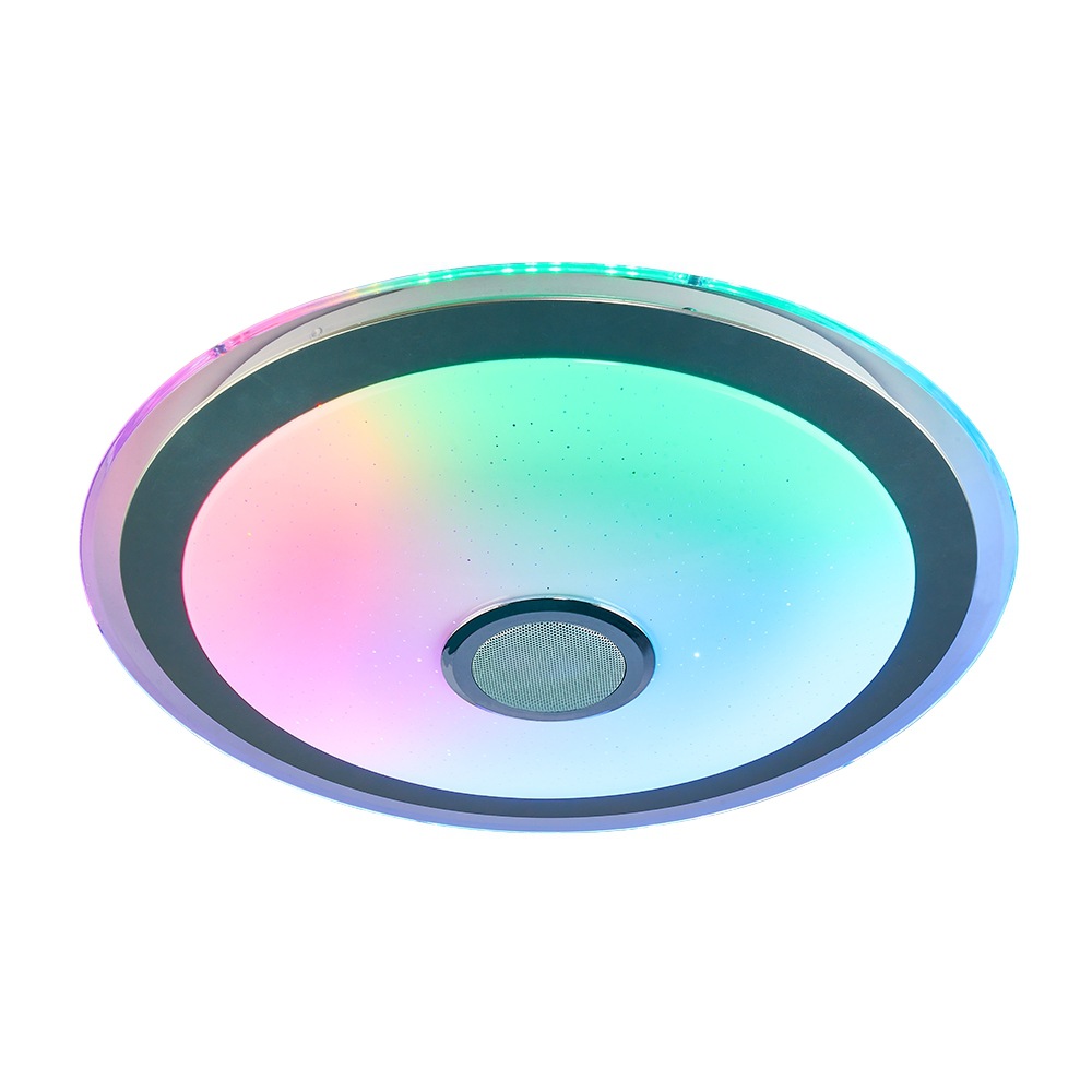 廠(chǎng)家直供炫彩RGB藍(lán)牙音樂(lè)吸頂燈38CM圓形LED兒童臥室燈中山燈飾