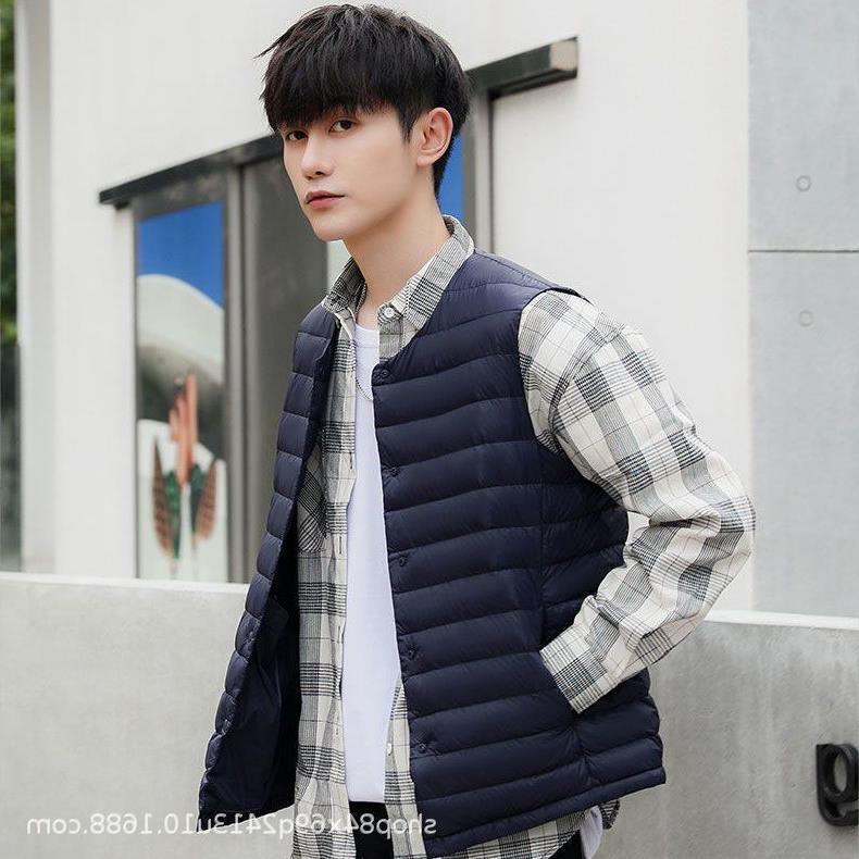 크로스 보더 칼라리스 다운 라이너 조끼 남자의 가을과 겨울 착용 바닥 라이트 다운 재킷 플러스 사이즈 조끼 조끼