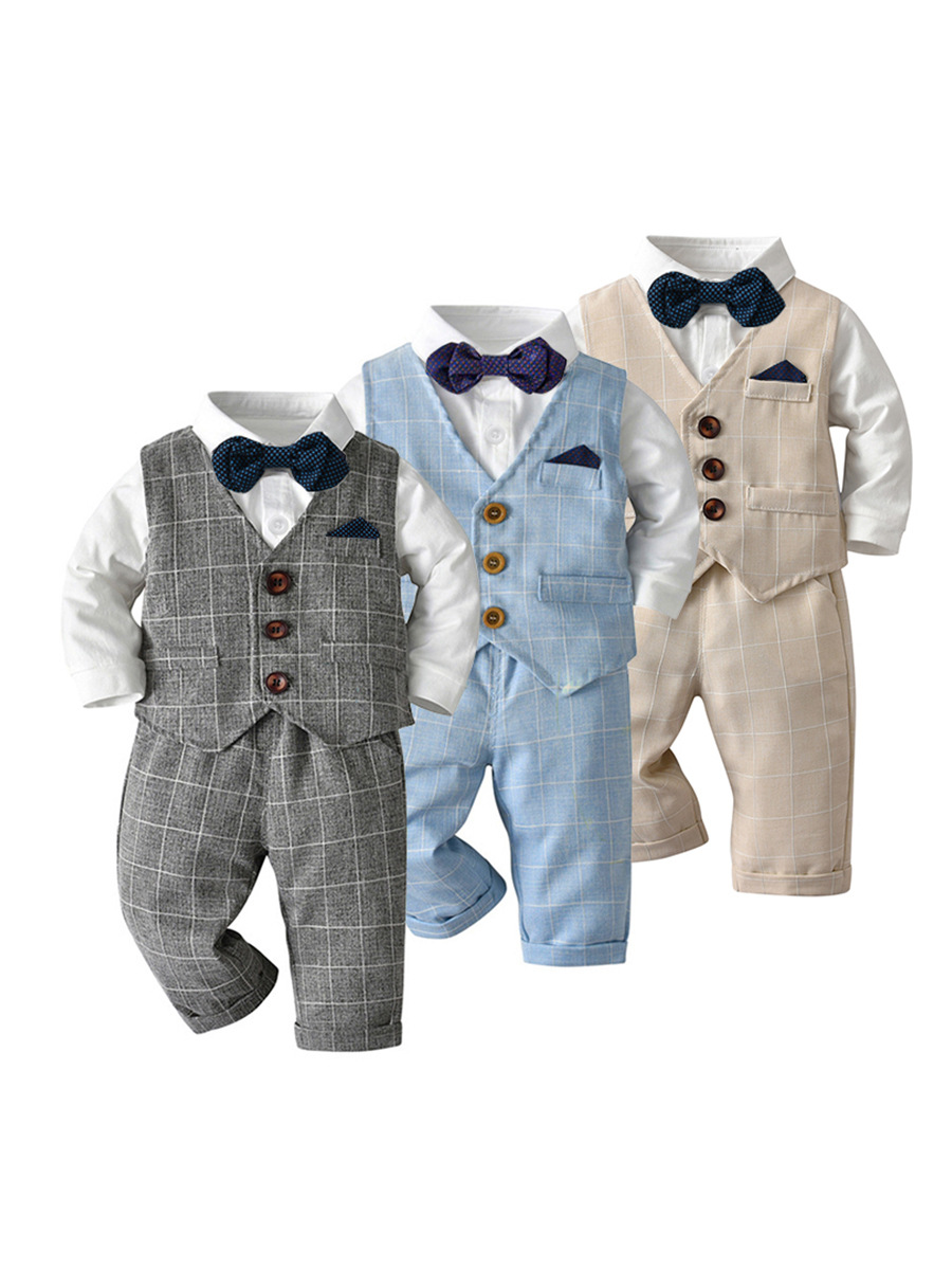 Ropa para niños, venta al por mayor, chaleco de primavera y otoño, chaqueta, traje pequeño, ropa para niños, vestido de caballero para bebé, traje para niño