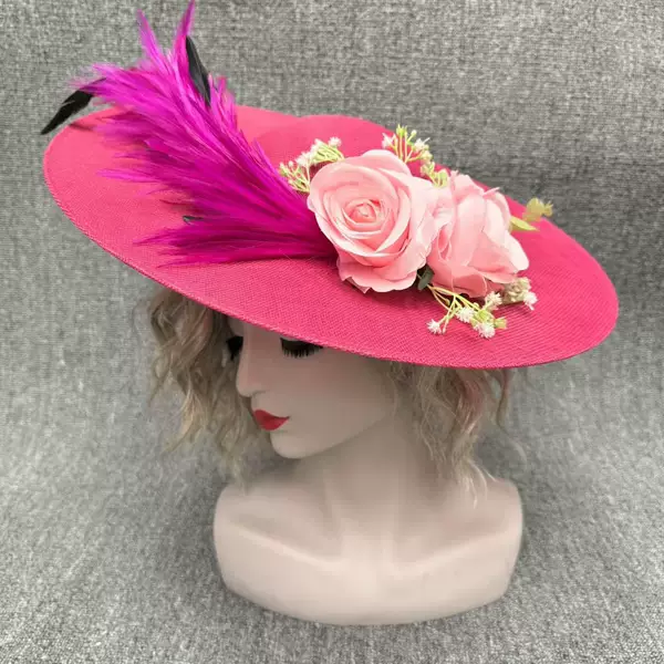 European and American Socialite Noble Style Wedding Fascinator Family Gathering Hair Accessory Dress Headpiece Hat with Auspicious Elements