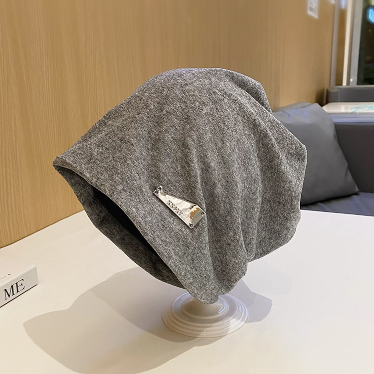 Big Head Waving Autumn and Winter Heap Hat Women's Internet Celebrity Plain and Loose Edition Pullover Hat Lazy Wind Showed Face Small Bag Hat Cold Hat Big Head Waving Autumn and Winter Heap Hat Women's Internet Celebrity Plain and Loose Edition Pullover Hat Lazy Wind Showed Face Small Bag Hat Cold Hat