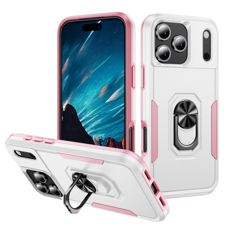 iPhone 16 Pro Max telefon kılıfı Apple 15 manyetik stand darbeye dayanıklı kontrast renkli koruyucu kılıf tam kapsamlı - 10