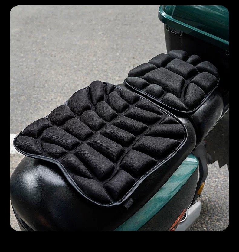 Motorcycle seat cushion with shock absorption, sun protection, and heat insulation for delivery and electric vehicles, soft and thickened, universal for scooters