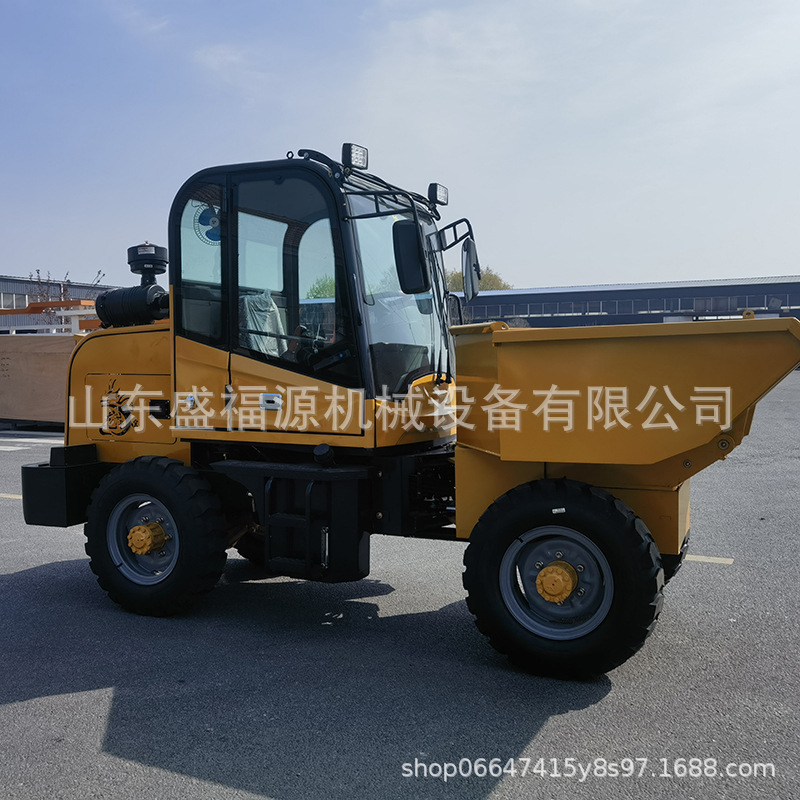 柴油自卸翻斗车 前置料斗四轮运输车 工地运料蹦蹦车