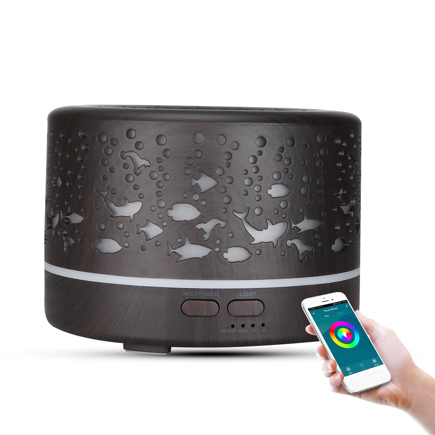 家用电器海洋世界700ml大容量超声波精油香薰加湿器 logo跨境批发