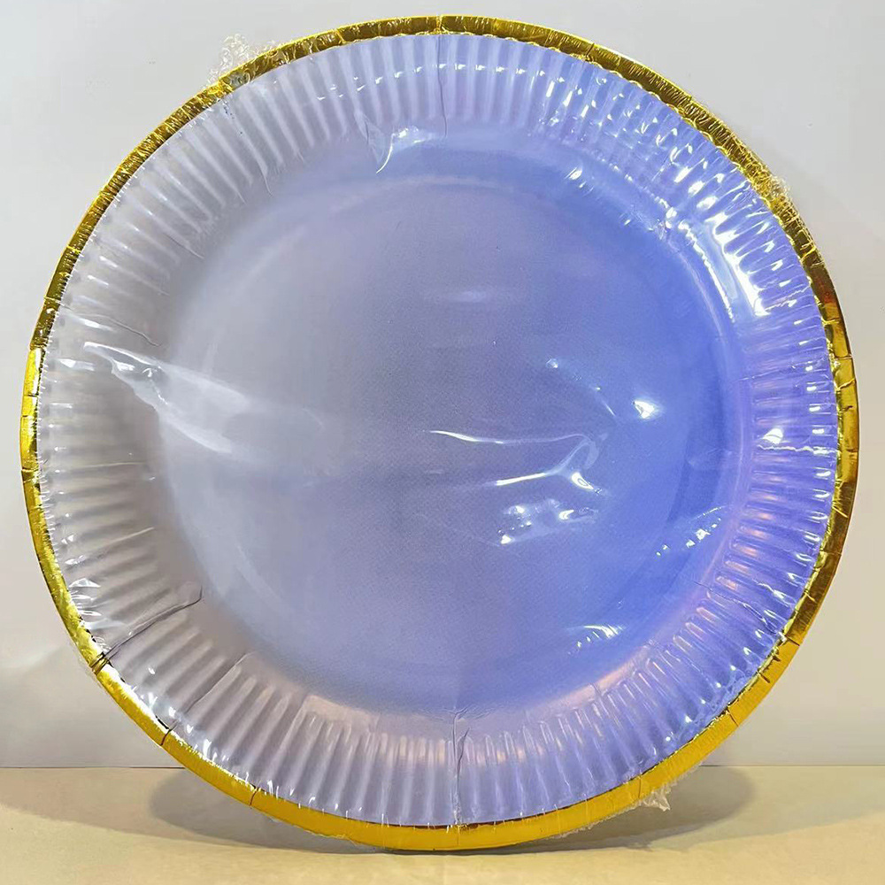 Plato de papel desechable pastel de frutas plato redondo cena para llevar picnic fiesta plato de papel Placa de degustación de pasteles