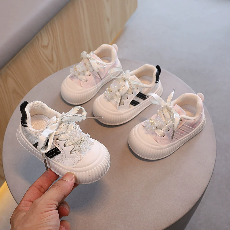 Новые осенние детские туфли, мягкие нескользящие прогулочные туфли для малышей, белые туфли для младенцев с кожаной отделкой