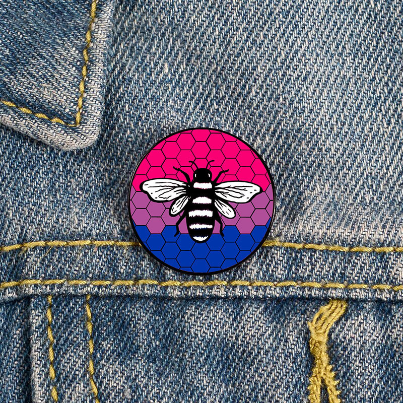 Cute Bee Metal Printing Unisex Brooches display picture 3