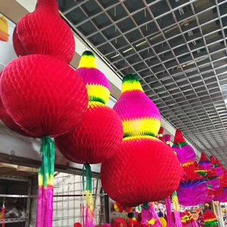 端午节纸葫芦传统花彩葫芦红色加密大小号葫芦五月节客厅大门挂饰