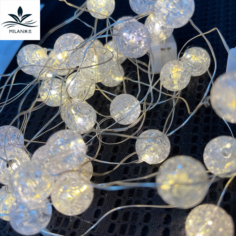 Qixi nuevo LED alambre de cobre cristal Cadena de luz flor ramo caja de regalo Decoración Accesorios de pastel de material luces de colores