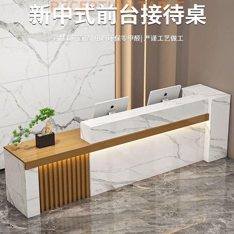 New Chinese-style company reception desk, bar counter, cashier counter, lobby counter, shop small office desk, standard for apartments