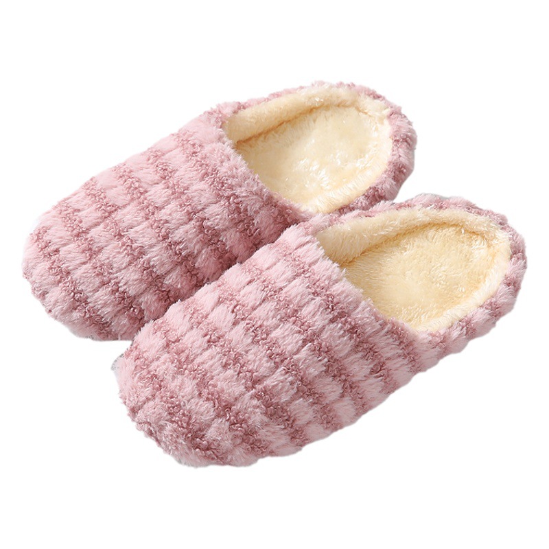 Estilo japonés Primavera, Otoño e Invierno pareja muda zapatillas de fondo suave para el hogar para hombres y mujeres piso de madera antideslizante Zapatillas de algodón silenciosas