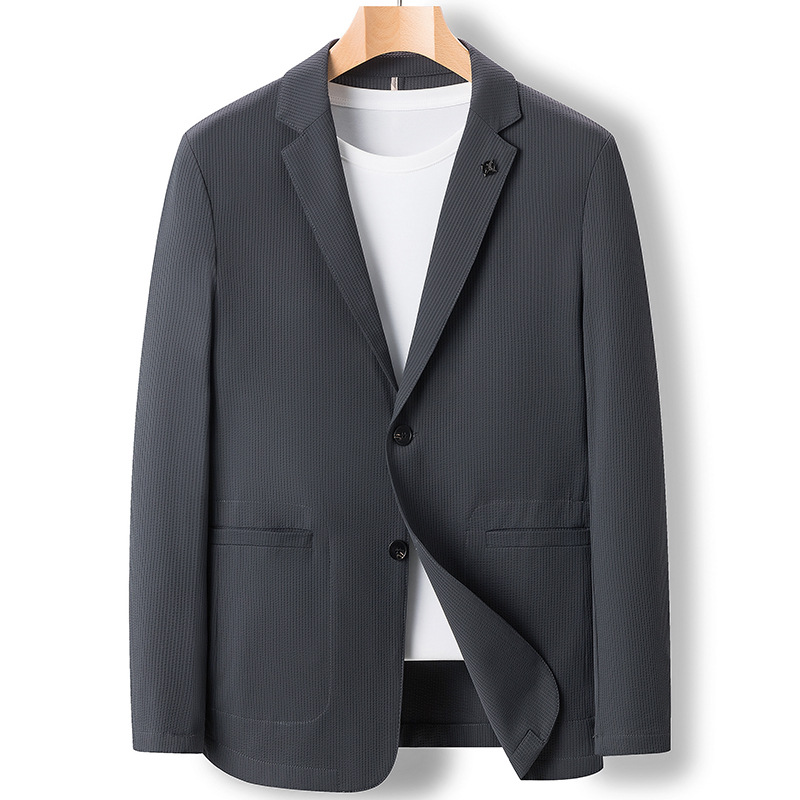 2023 verano Delgado traje de los hombres ropa de protección solar de secado rápido transpirable solo West hielo traje de seda casual ultra-Delgado abrigo para hombres