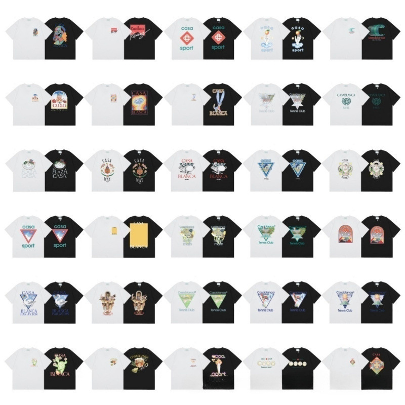Cross-Border Casablanca Casablanca Tennis Club Summer Loose Short-Sleeved T-Shirt for Men and Women with Letter Print