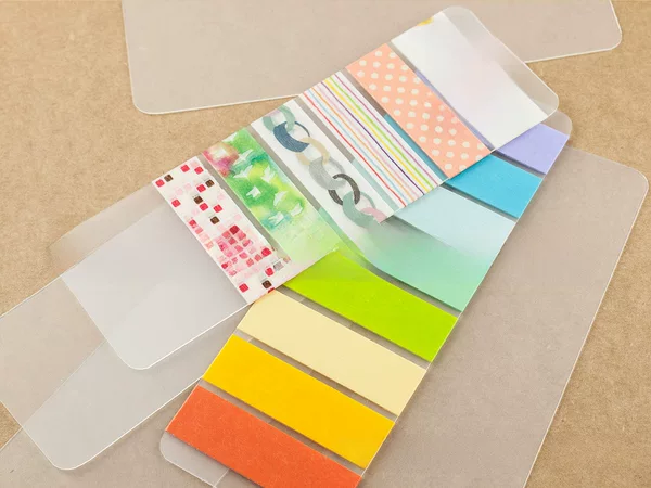 Factory wholesale tape Packing Board 5*15cm rounded corners and paper tape packing piece frosted thickened 60 Silk