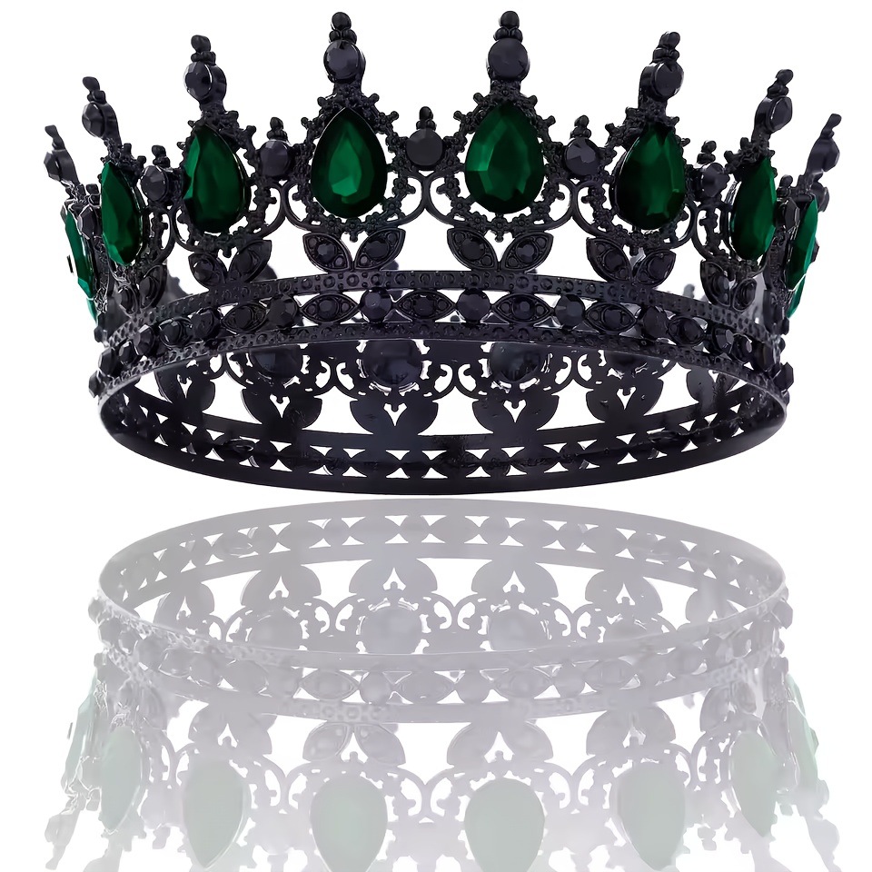 Barroco transfronterizo corona redonda cabeza de novia europea regalo de cumpleaños barroco corona redonda joyas para el pelo